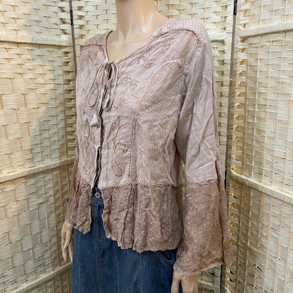 More by Lata, Tan Bohemian Blouse - Size M - Picture 2 of 4